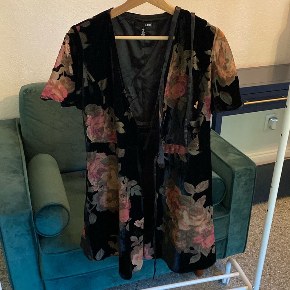 Aqua wrap blouse